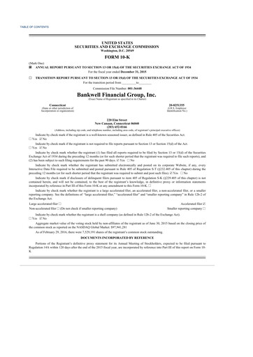 Thumbnail Bankwell Financial Group 10-K Annual Report 2015