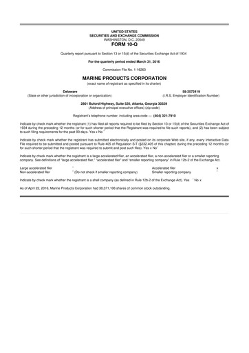 Miniature Marine Products Corporation 10-Q Rapport trimestriel  