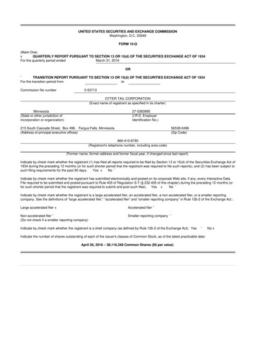 Thumbnail Otter Tail 10-Q Quarterly Report FY2016 