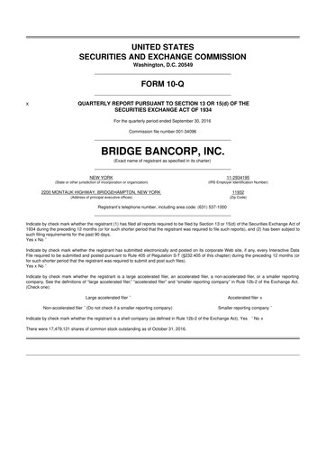 Miniature Dime Community Bancshares 10-Q Rapport trimestriel 2016 