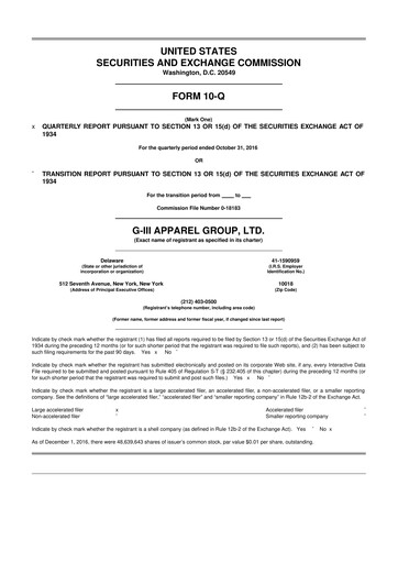 Thumbnail G-III Apparel Group 10-Q Quarterly Report FY2017 