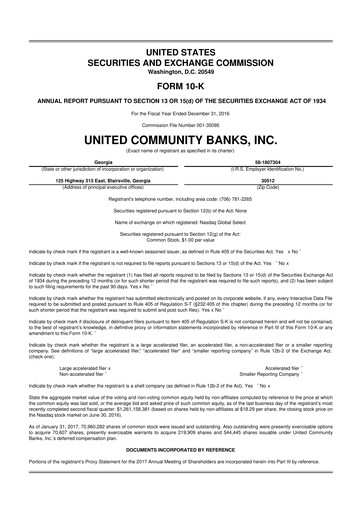 Vorschaubild United Community Bank 10-K Jahresbericht 
