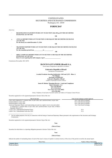 Thumbnail Banco Santander Brasil 20-F Annual Report 