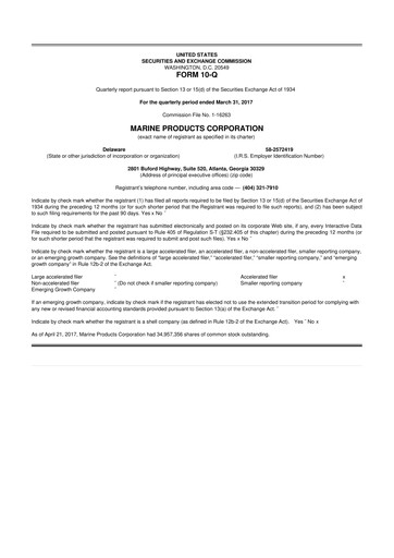 Miniature Marine Products Corporation 10-Q Rapport trimestriel  