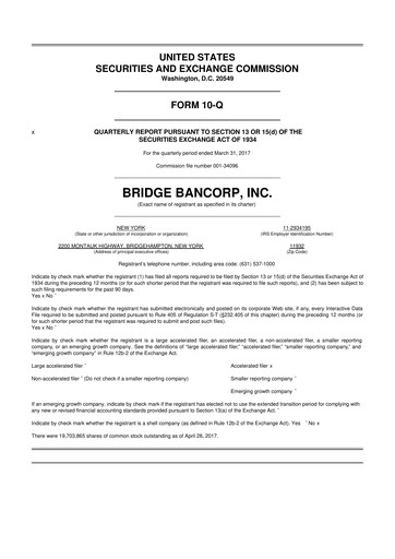Miniature Dime Community Bancshares 10-Q Rapport trimestriel 2017 