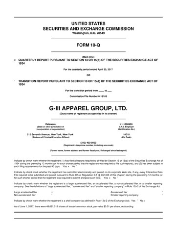 Thumbnail G-III Apparel Group 10-Q Quarterly Report FY2018 