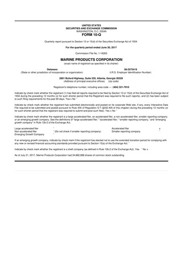 Miniature Marine Products Corporation 10-Q Rapport trimestriel  