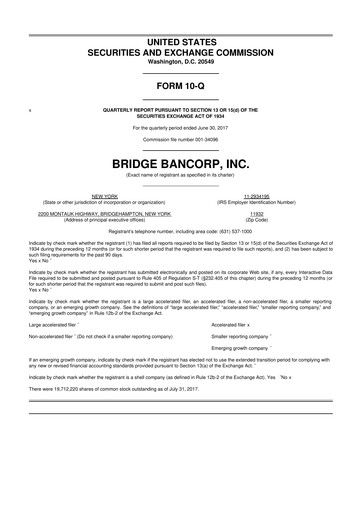 Miniature Dime Community Bancshares 10-Q Rapport trimestriel 2017 