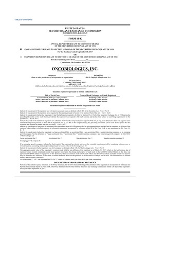 Thumbnail Outlook Therapeutics
 10-K Annual Report 2017