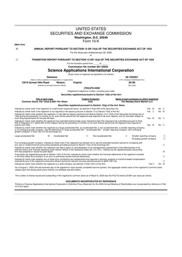 Thumbnail SAIC (Science Applications International Corp) 10-K Annual Report 2026