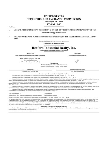 Thumbnail Rexford Industrial 10-K Annual Report 2015