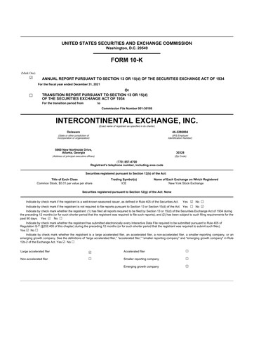 Thumbnail Intercontinental Exchange 10-K Annual Report 2021