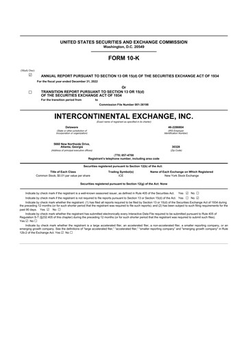 Thumbnail Intercontinental Exchange 10-K Annual Report 2022
