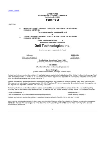 Miniature Dell 10-Q Rapport trimestriel 2017 