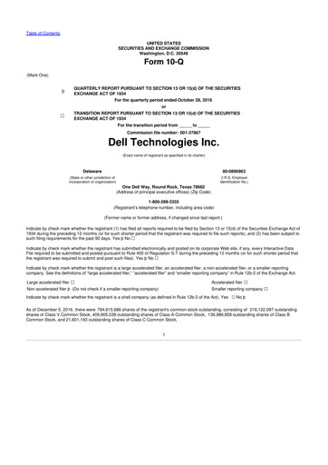 Miniature Dell 10-Q Rapport trimestriel 2017 