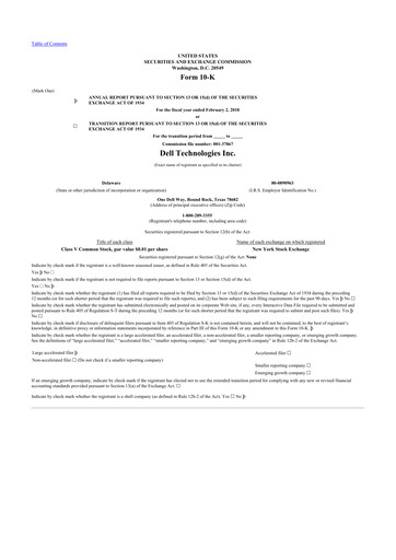 Thumbnail Dell 10-K Annual Report 2018