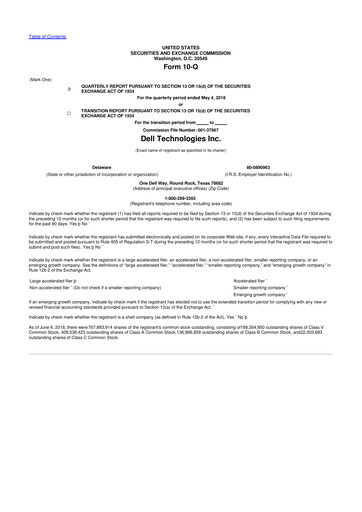 Miniature Dell 10-Q Rapport trimestriel 2019 