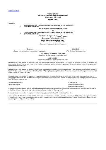 Miniature Dell 10-Q Rapport trimestriel 2019 