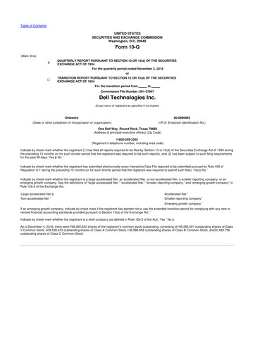 Miniature Dell 10-Q Rapport trimestriel 2019 