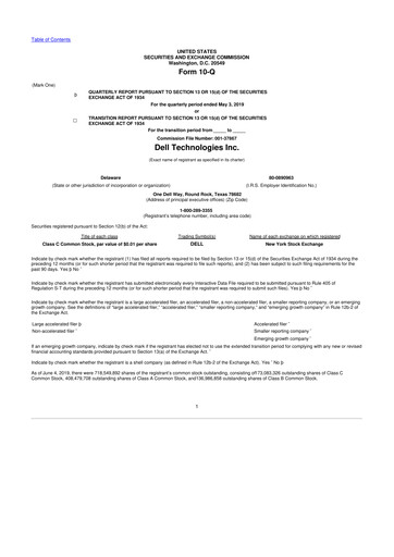 Miniature Dell 10-Q Rapport trimestriel 2020 