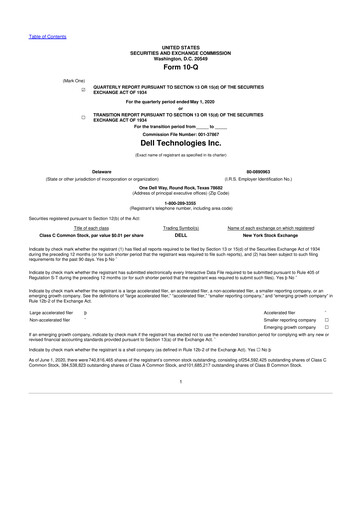 Miniature Dell 10-Q Rapport trimestriel 2021 