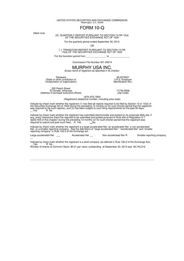 Vorschaubild Murphy USA
 10-Q Quartalsbericht 2013 
