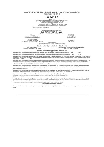 Thumbnail Murphy USA
 10-K Annual Report 2013