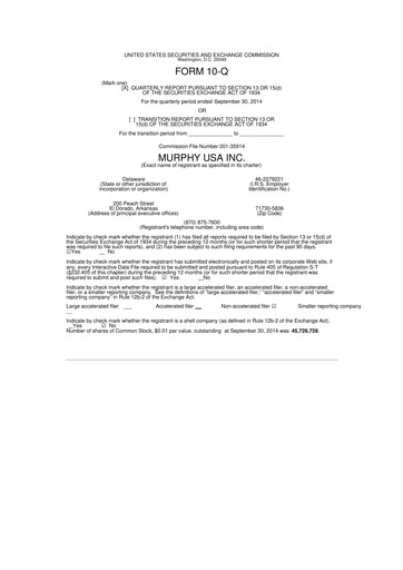 Vorschaubild Murphy USA
 10-Q Quartalsbericht 2014 