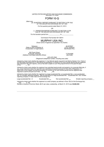 Vorschaubild Murphy USA
 10-Q Quartalsbericht 2015 