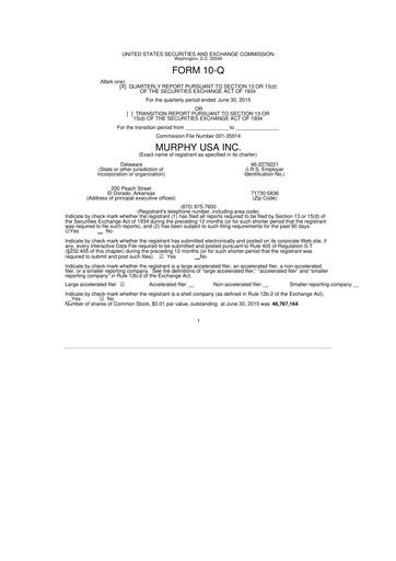 Vorschaubild Murphy USA
 10-Q Quartalsbericht 2015 