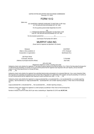 Vorschaubild Murphy USA
 10-Q Quartalsbericht 2015 