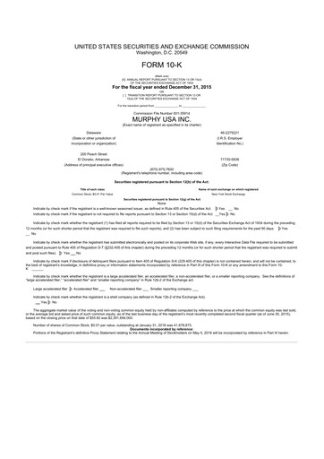 Thumbnail Murphy USA
 10-K Annual Report 2015