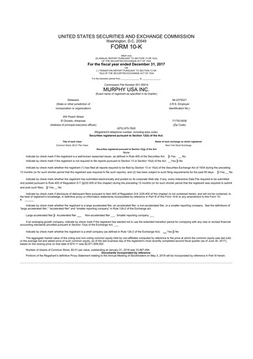 Thumbnail Murphy USA
 10-K Annual Report 2017