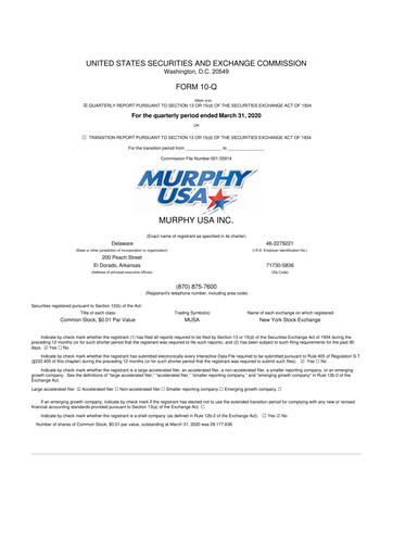 Vorschaubild Murphy USA
 10-Q Quartalsbericht 2020 