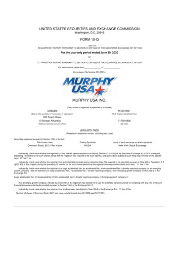 Vorschaubild Murphy USA
 10-Q Quartalsbericht 2020 