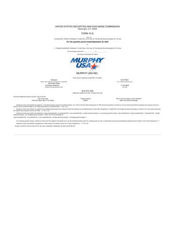 Vorschaubild Murphy USA
 10-Q Quartalsbericht 2022 