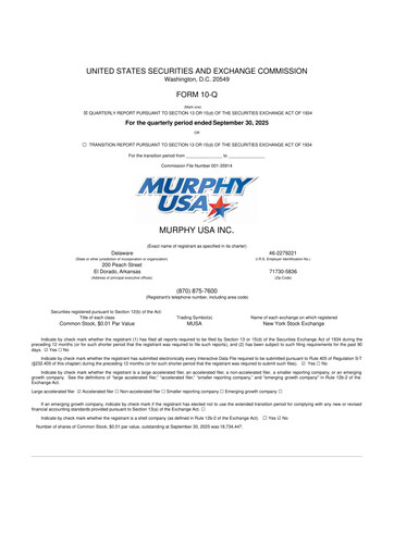 Vorschaubild Murphy USA
 10-Q Quartalsbericht 2025 