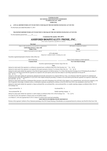 Thumbnail Braemar Hotels & Resorts

 10-K Annual Report 