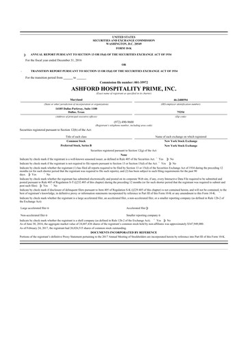 Thumbnail Braemar Hotels & Resorts

 10-K Annual Report 2016