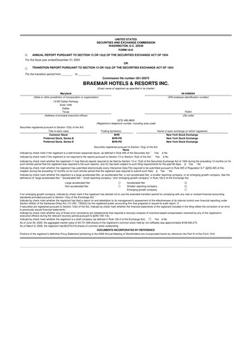 Thumbnail Braemar Hotels & Resorts

 10-K Annual Report 2025