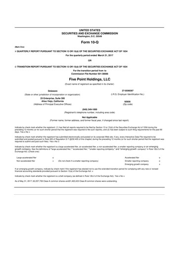 Thumbnail Five Point Holdings 10-Q Quarterly Report FY2017 