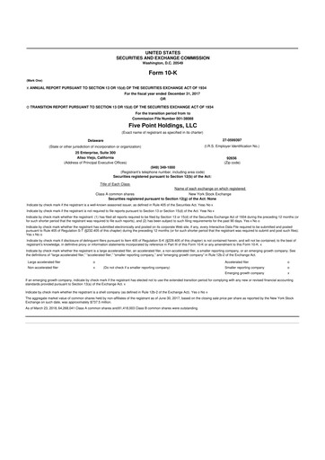 Thumbnail Five Point Holdings 10-K Annual Report 2017