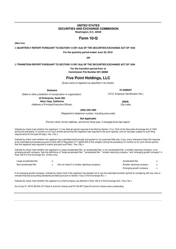 Thumbnail Five Point Holdings 10-Q Quarterly Report FY2018 