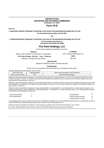 Thumbnail Five Point Holdings 10-Q Quarterly Report FY2020 