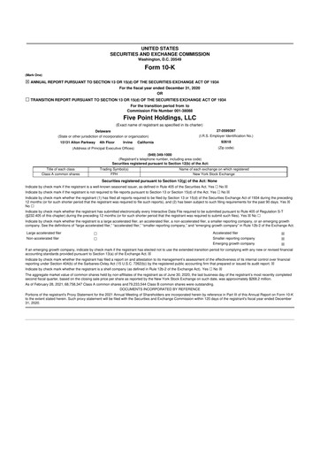 Thumbnail Five Point Holdings 10-K Annual Report 2020