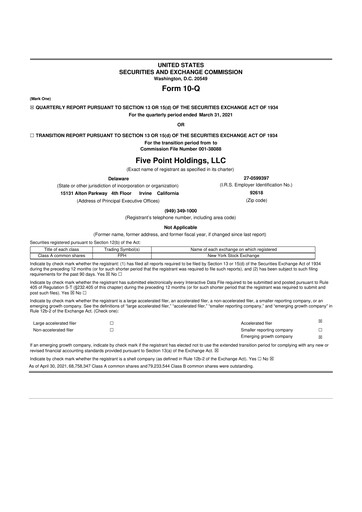 Thumbnail Five Point Holdings 10-Q Quarterly Report FY2021 