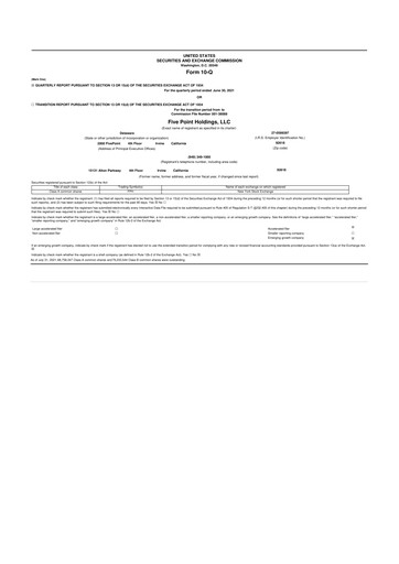 Thumbnail Five Point Holdings 10-Q Quarterly Report FY2021 