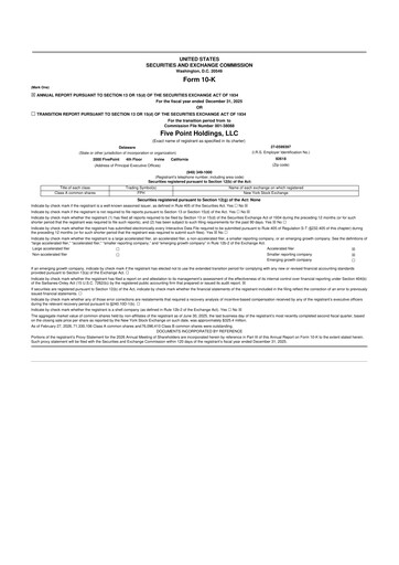 Thumbnail Five Point Holdings 10-K Annual Report 2025