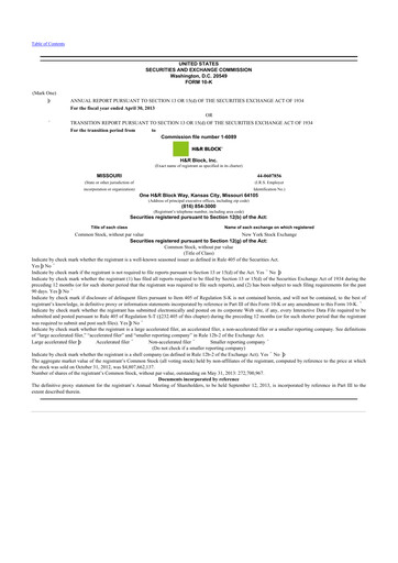 Thumbnail H&R Block
 10-K Annual Report 2013