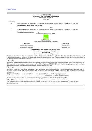 Thumbnail H&R Block
 10-Q Quarterly Report FY2017 